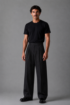 Stripped pants In Black
