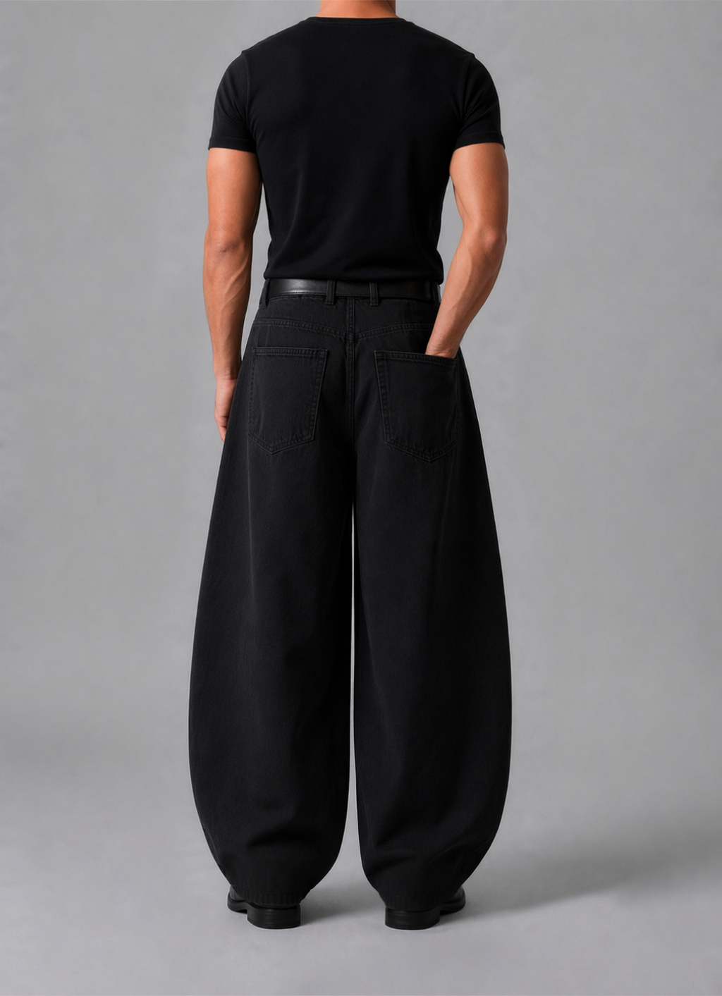 parel pants in black