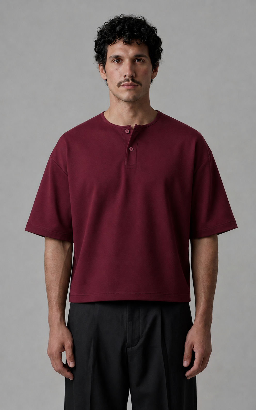 Cropped T-shirt In Burgundy