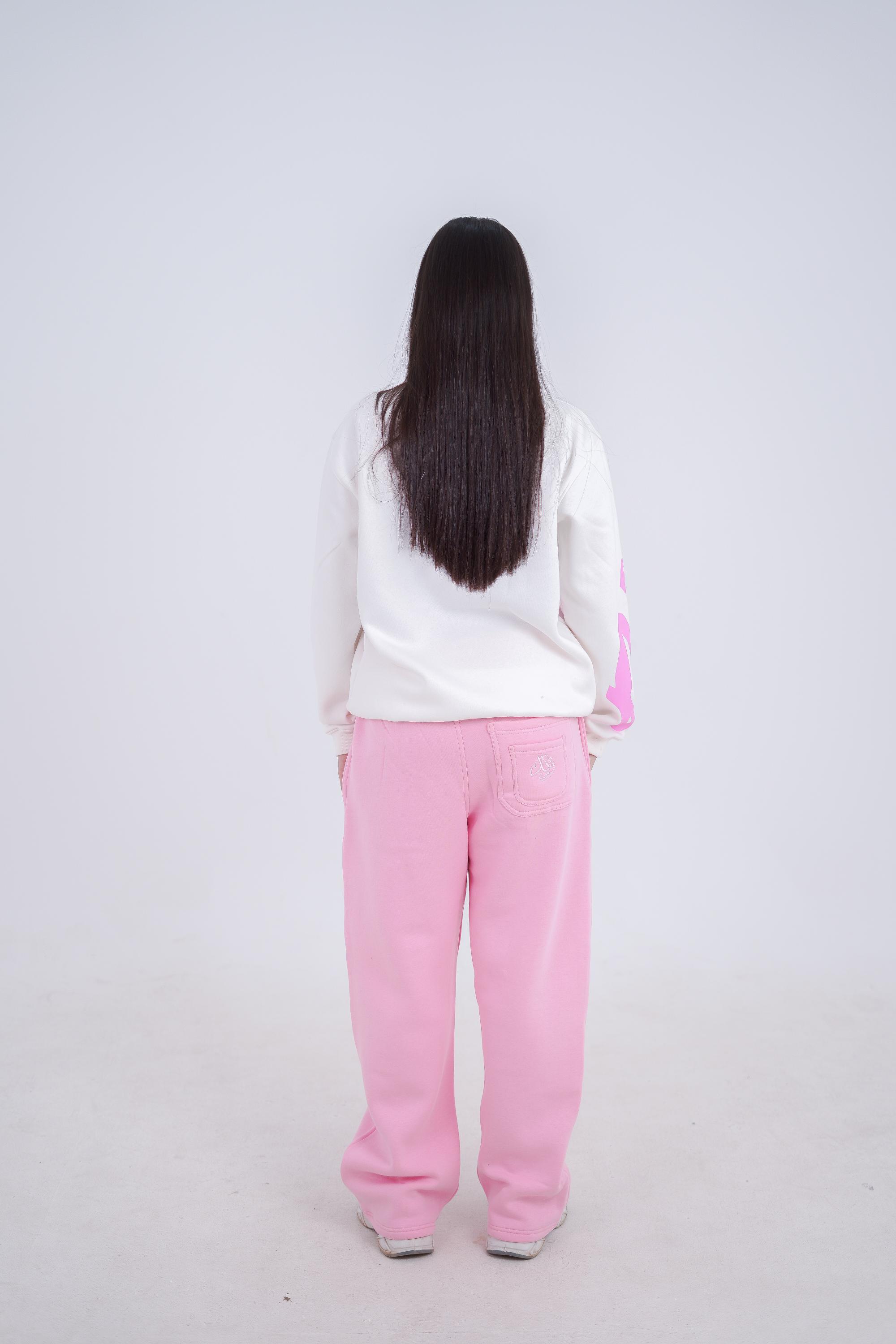 White in Pink Zeed Creneck