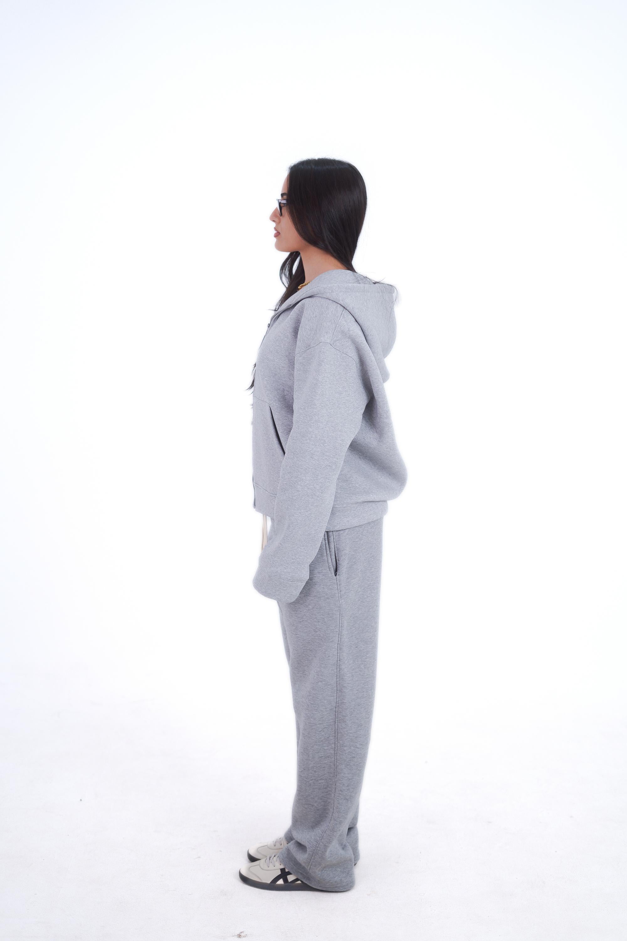 Gray Zeed Full Zipper