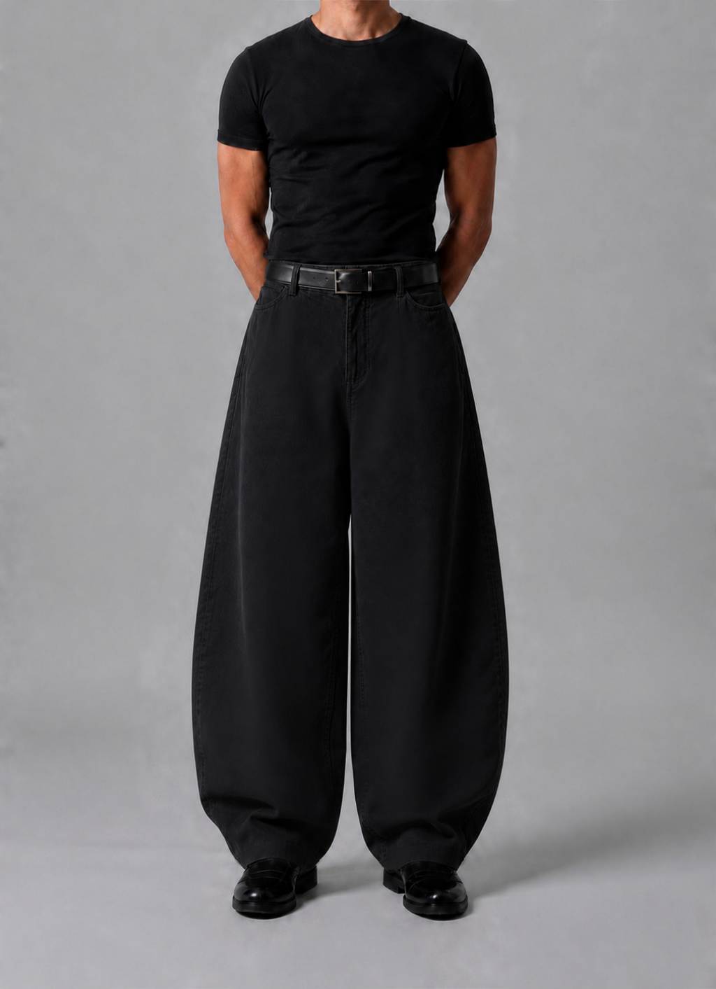 parel pants in black