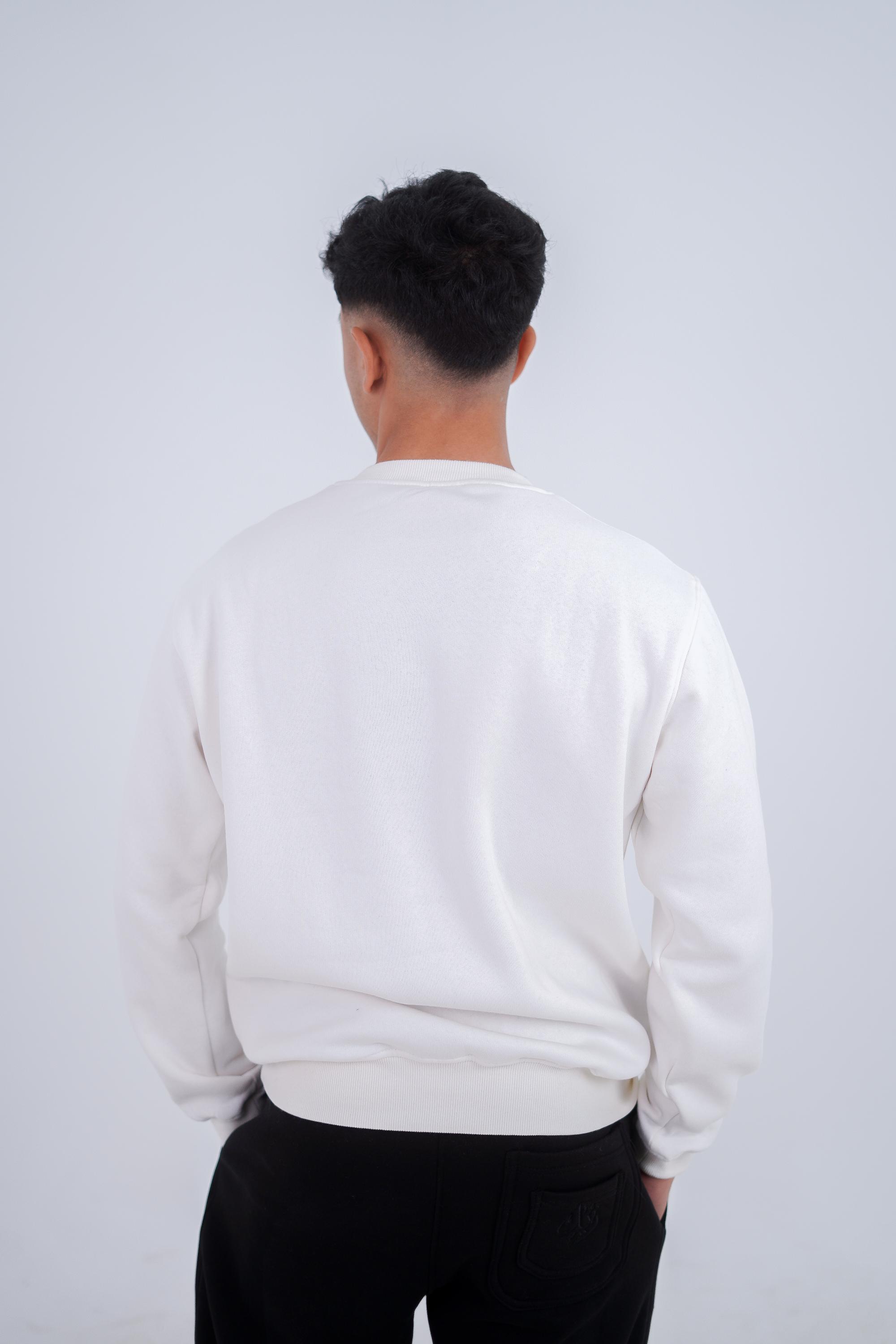 White in blue Zeed Crewneck