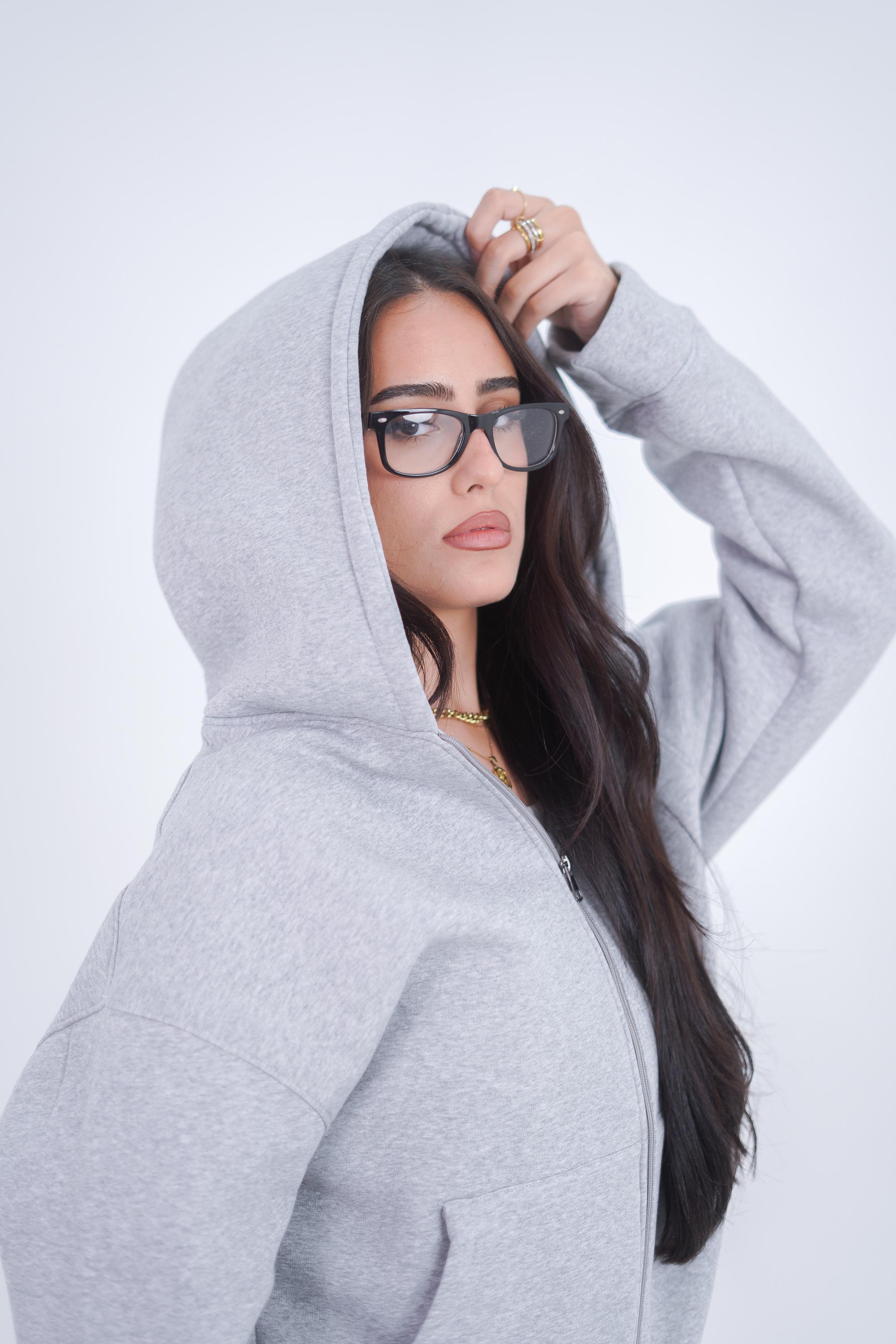 Gray Zeed Full Zipper