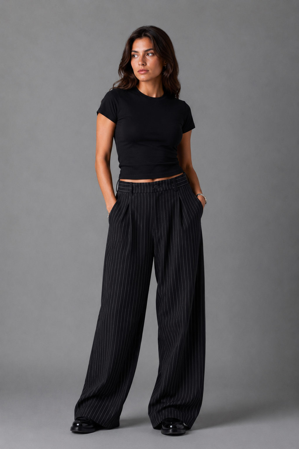 Stripped pants In Black