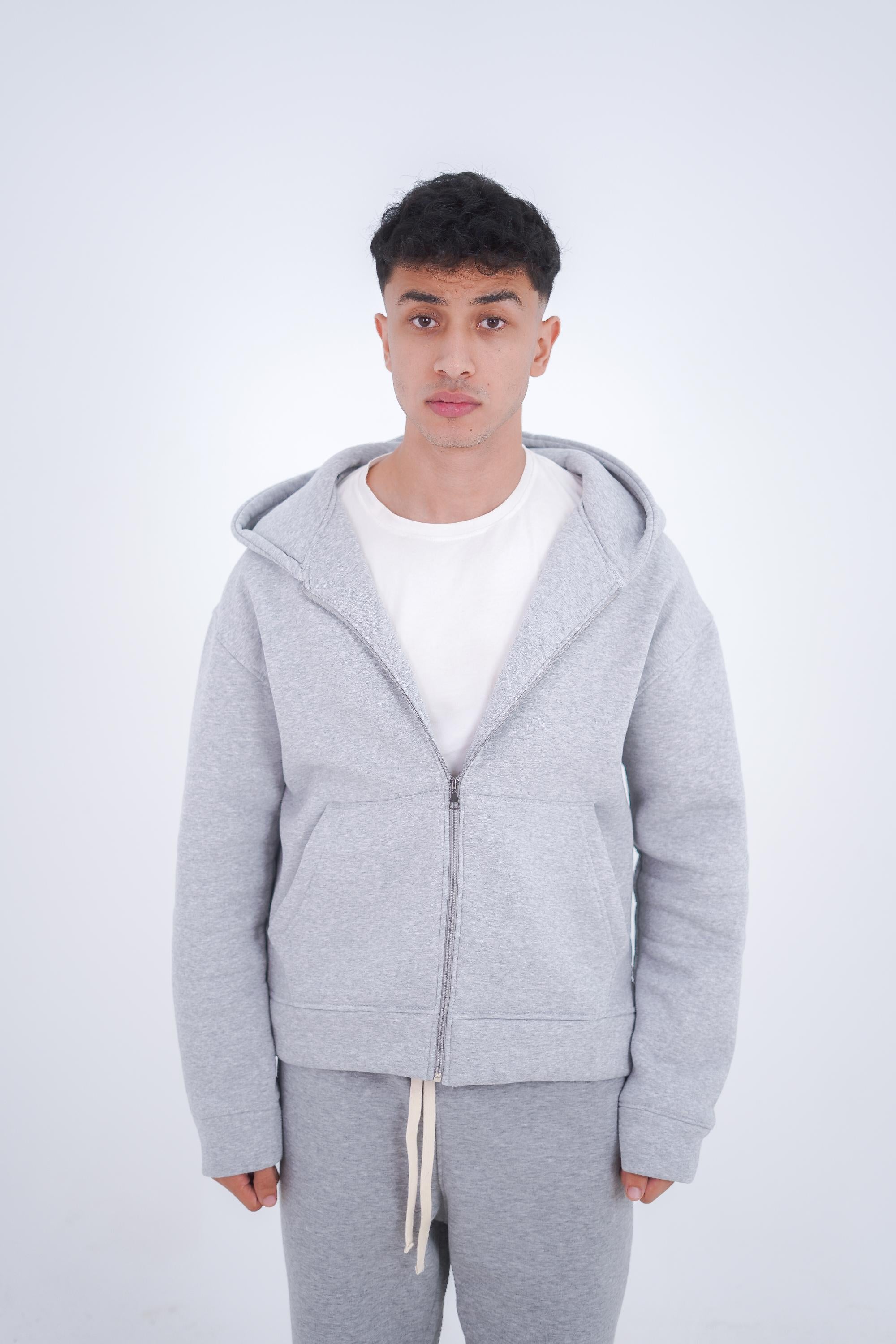 Gray Zeed Full Zipper