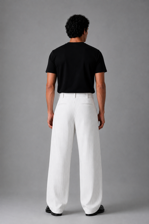 Stripped pants In White