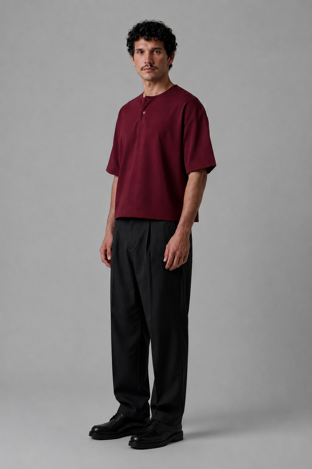 Cropped T-shirt In Burgundy