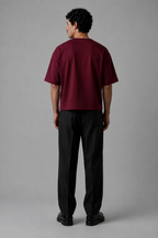 Cropped T-shirt In Burgundy