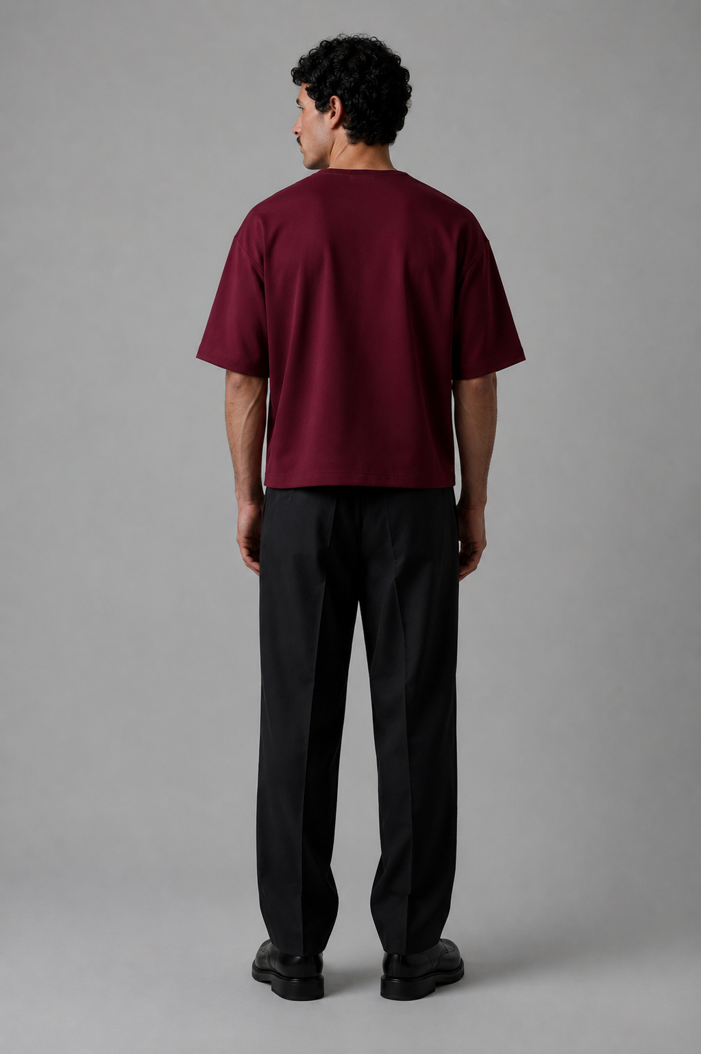 Cropped T-shirt In Burgundy