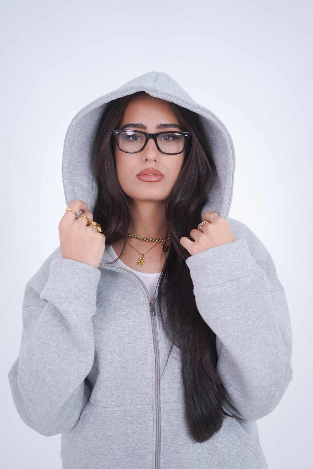 Gray Zeed Full Zipper